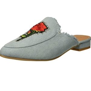 Yoki Women's Willas Mule Sandal Rose Light Denim